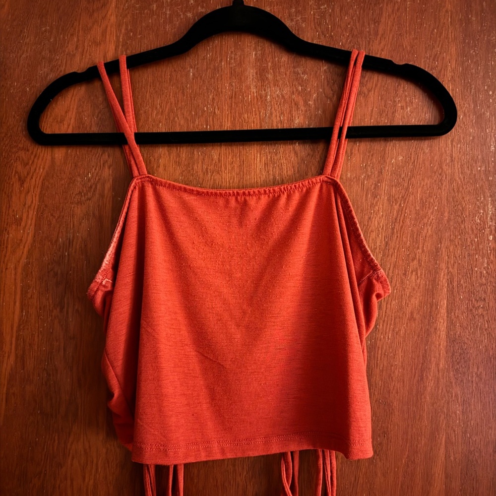 Women's Orange Sleeveless Top